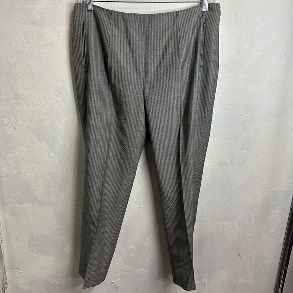 AKRIS Womens Suit Wool Silk Gray Blazer Pants 14 Career Comfort 2 Button Pull On - Picture 3 of 11